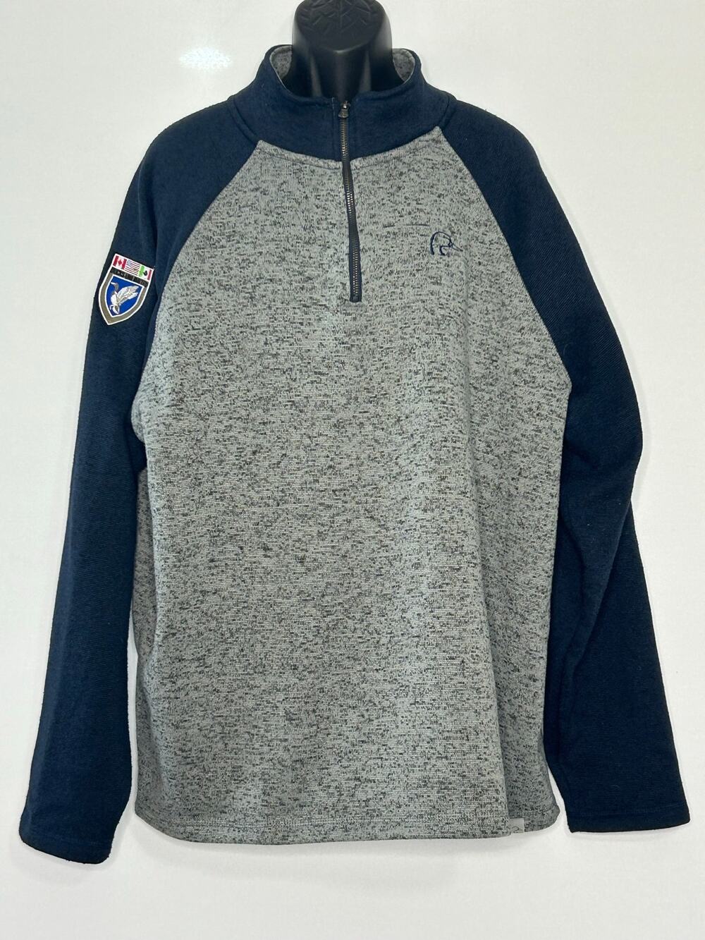 Ducks Unlimited Men’s XXXL 1/4 Zip Pullover Gray Navy Hunting Fleece Gorpcore